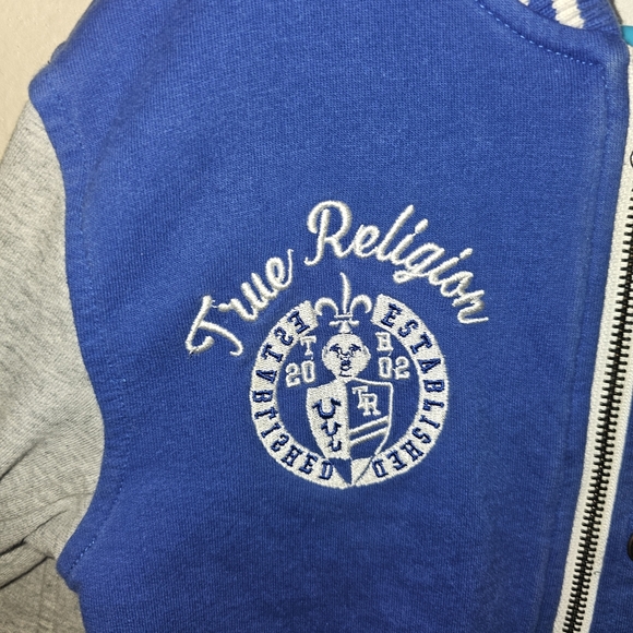 True Religion Blue and Gray Jacket with Red Accents - Picture 5 of 11